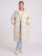 Chefyra Oversized Longline Puffer Coat – Padded Quilted Women Winter Coat Casual Streetwear Longline Jacket
