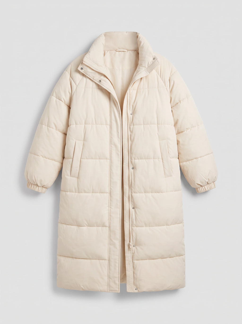 Chefyra Oversized Longline Puffer Coat – Padded Quilted Women Winter Coat Casual Streetwear Longline Jacket
