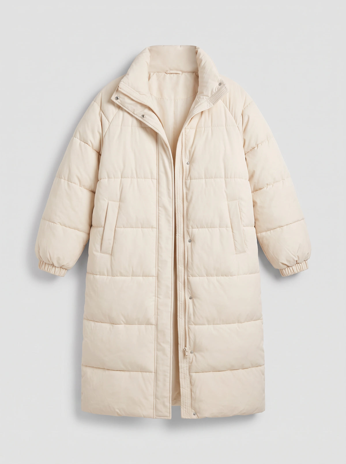 Chefyra Oversized Longline Puffer Coat – Padded Quilted Women Winter Coat Casual Streetwear Longline Jacket