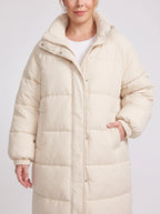 Chefyra Oversized Longline Puffer Coat – Padded Quilted Women Winter Coat Casual Streetwear Longline Jacket