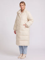 Chefyra Oversized Longline Puffer Coat – Padded Quilted Women Winter Coat Casual Streetwear Longline Jacket