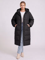 Chefyra Oversized Longline Puffer Coat – Padded Quilted Women Winter Coat Casual Streetwear Longline Jacket