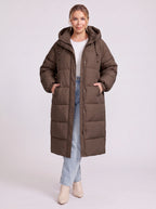 Chefyra Oversized Longline Puffer Coat – Padded Quilted Women Winter Coat Casual Streetwear Longline Jacket
