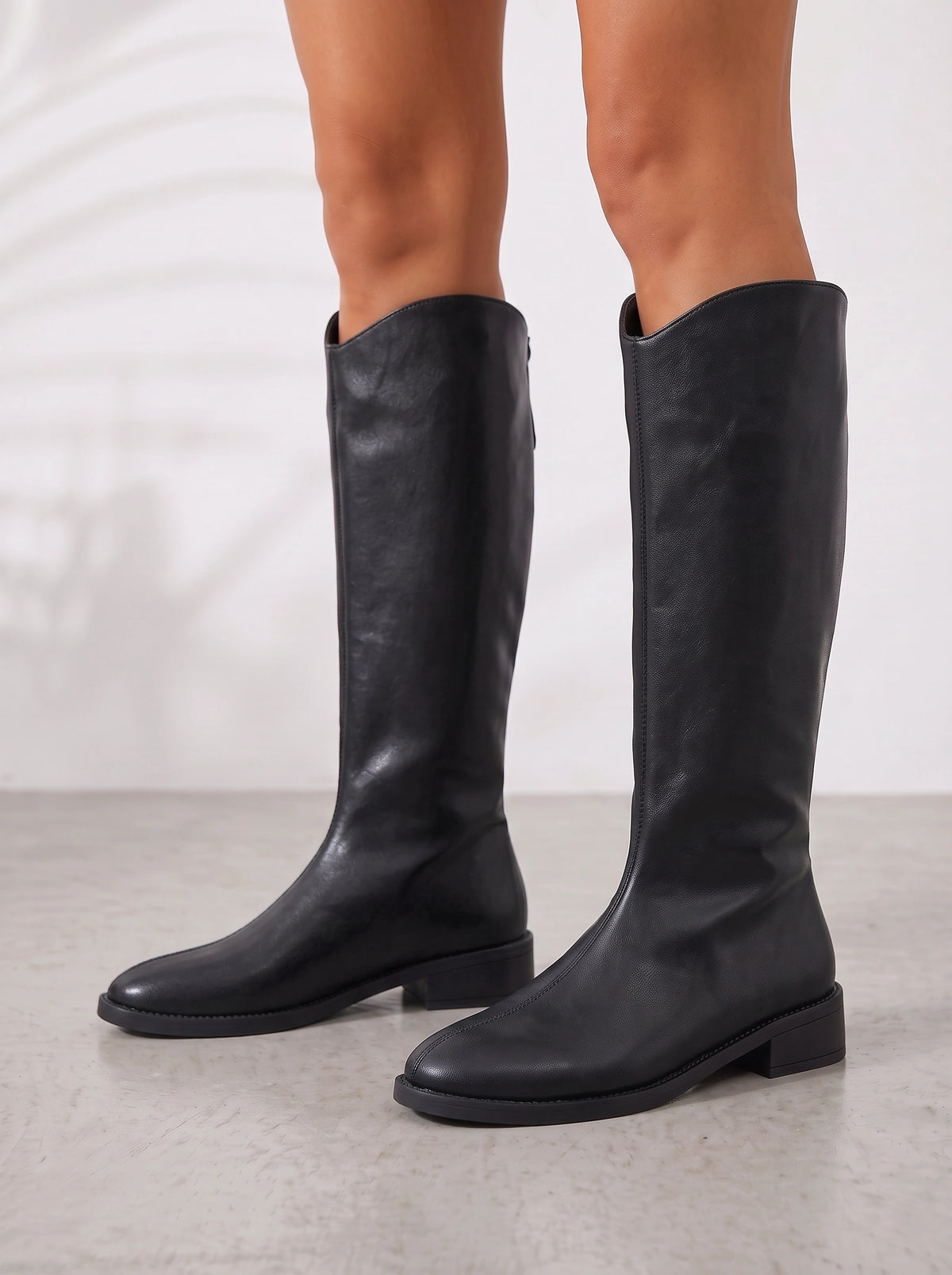 Sloudra Slouchy Knee-High Boots – Leather Flat Riding Women Casual Winter Autumn Knee-High Boots
