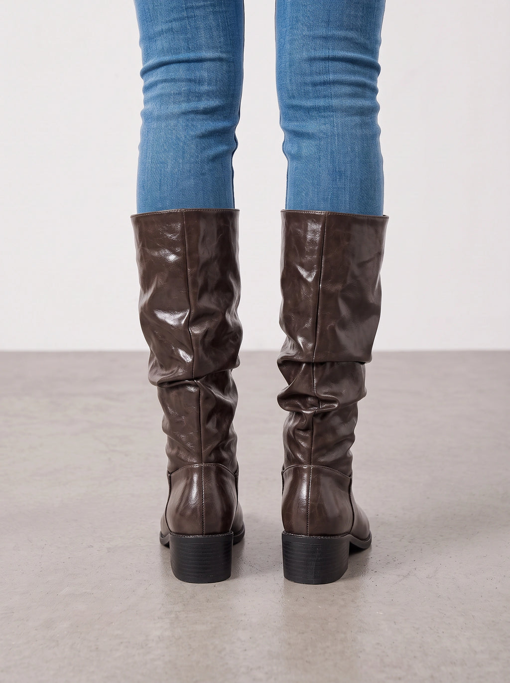 Slunchara Knee High Slouch Boots – Leather Women Casual Autumn Winter Knee High Boots