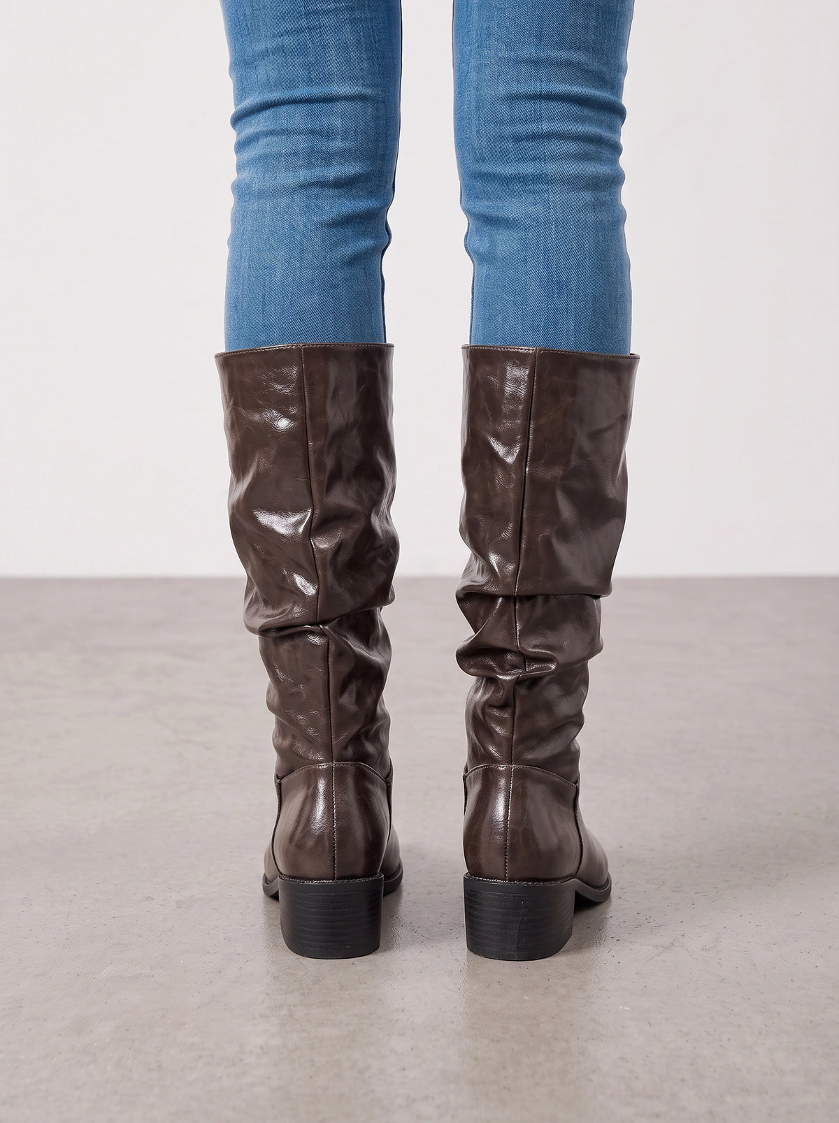 Slunchara Knee High Slouch Boots – Leather Women Casual Autumn Winter Knee High Boots