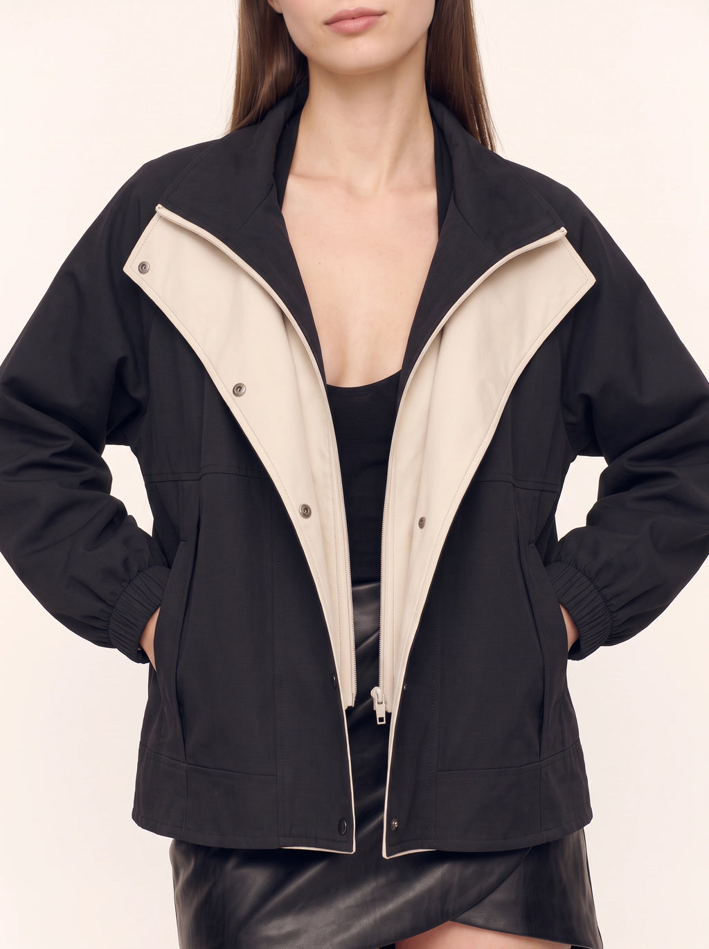 Dublera Double-Layer Windbreaker Jacket – Oversized Women Casual Streetwear Fall Bomber Windbreaker