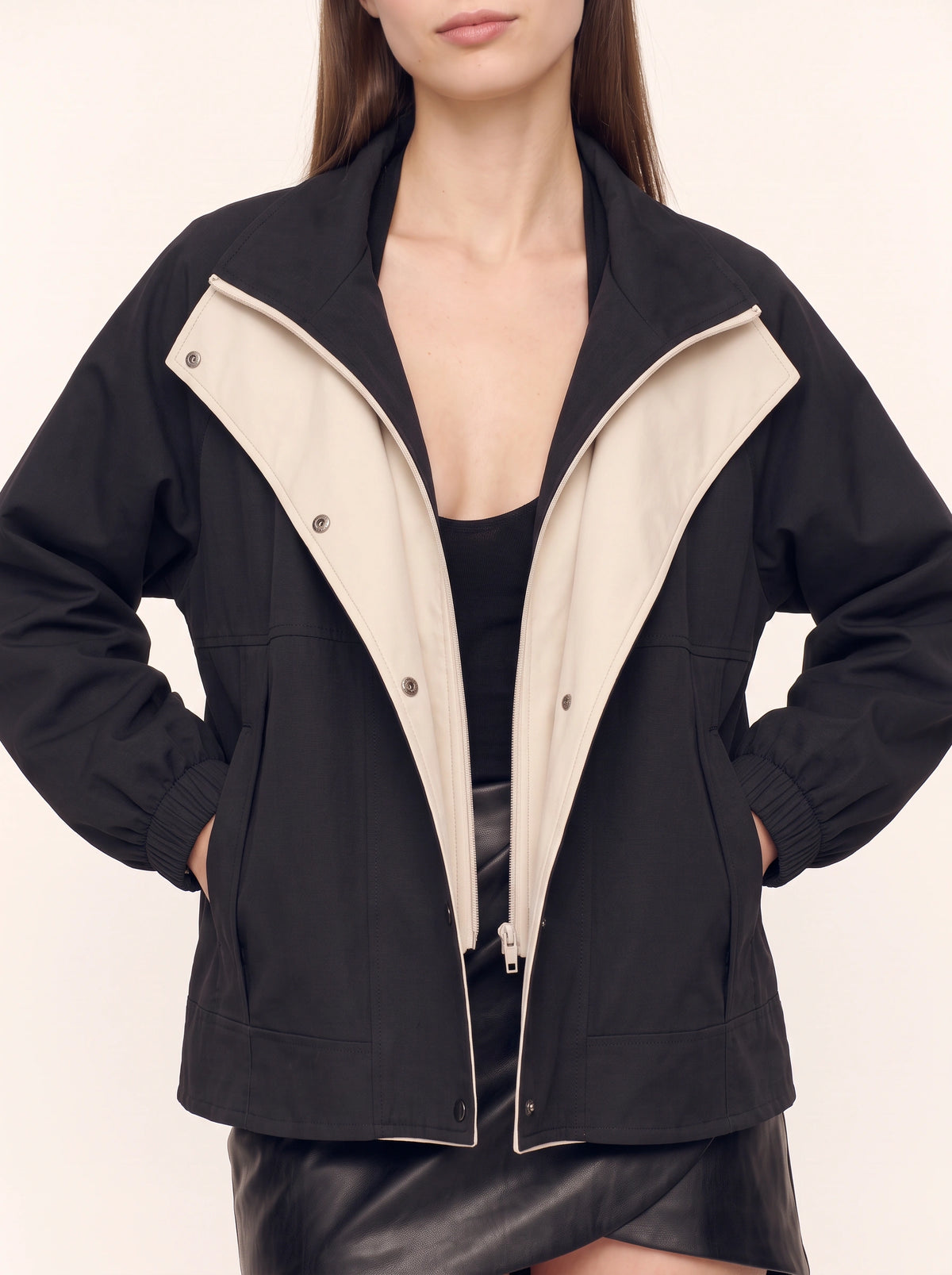 Dublera Double-Layer Windbreaker Jacket – Oversized Women Casual Streetwear Fall Bomber Windbreaker