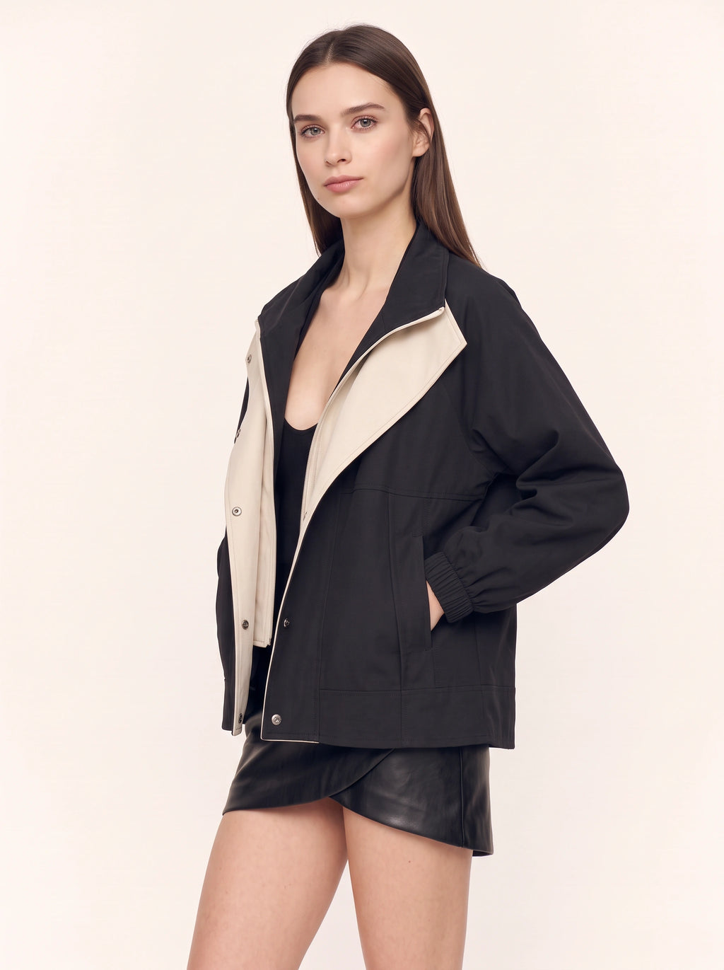 Dublera Double-Layer Windbreaker Jacket – Oversized Women Casual Streetwear Fall Bomber Windbreaker