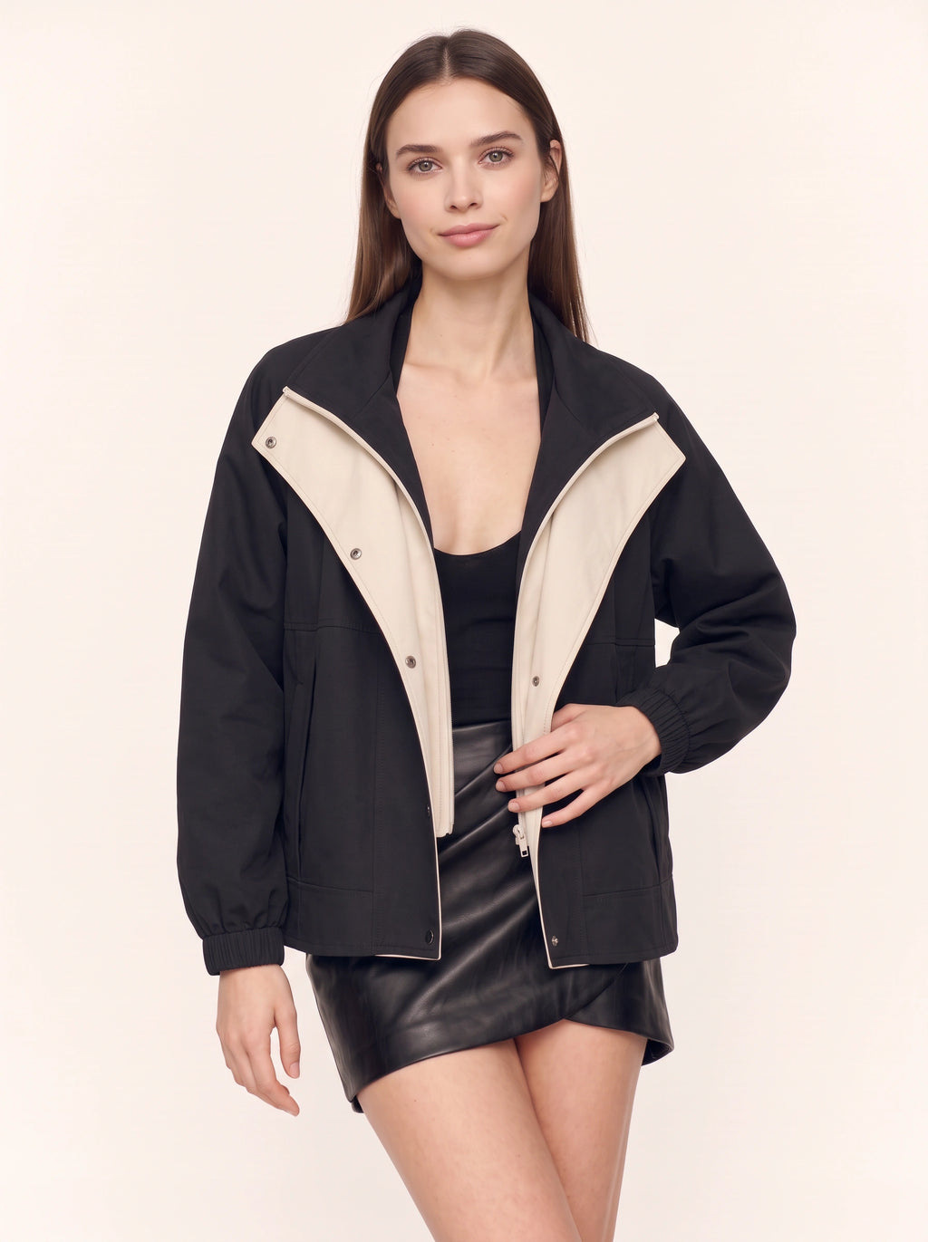 Dublera Double-Layer Windbreaker Jacket – Oversized Women Casual Streetwear Fall Bomber Windbreaker