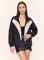 Dublera Double-Layer Windbreaker Jacket – Oversized Women Casual Streetwear Fall Bomber Windbreaker