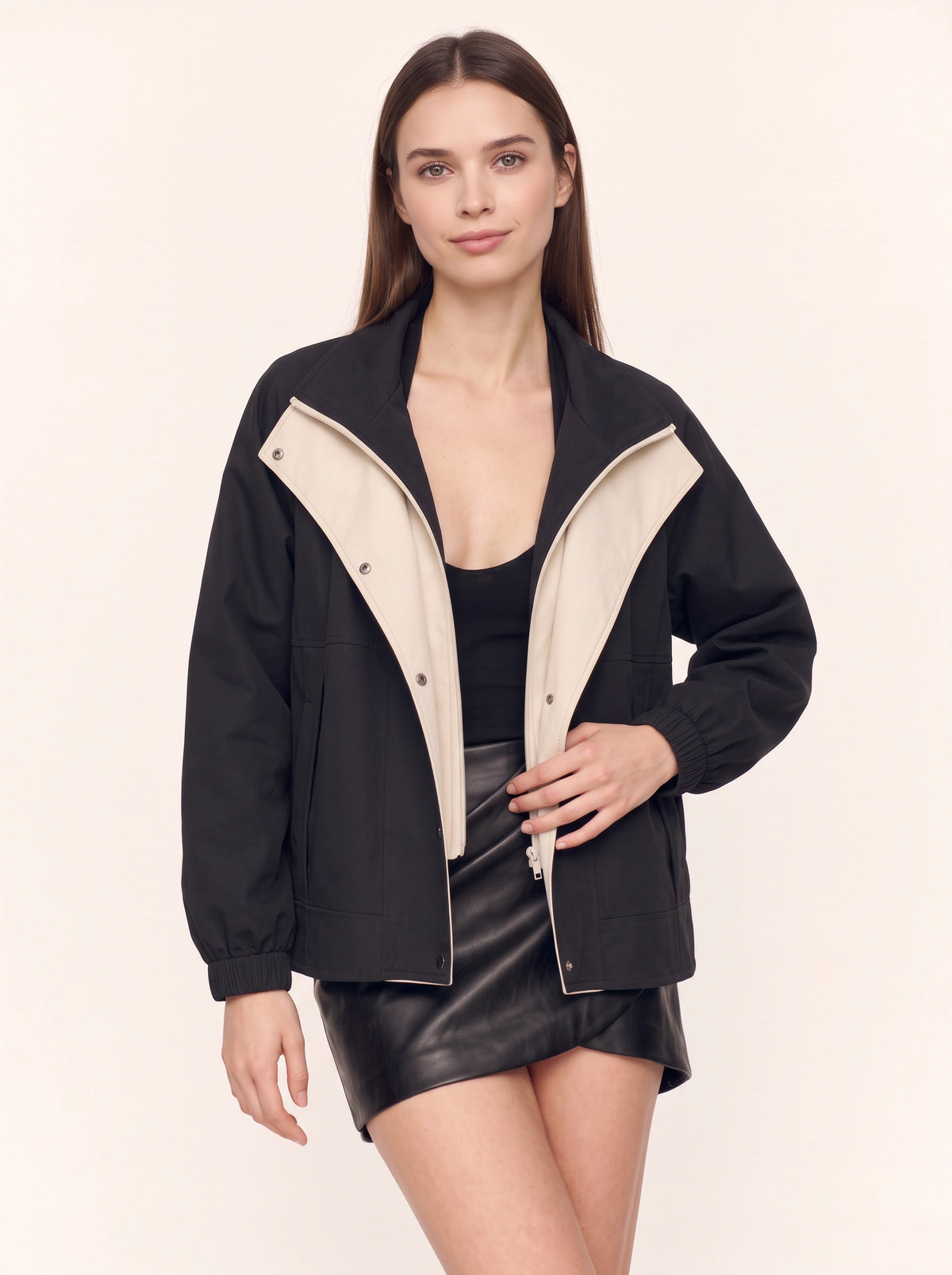 Dublera Double-Layer Windbreaker Jacket – Oversized Women Casual Streetwear Fall Bomber Windbreaker