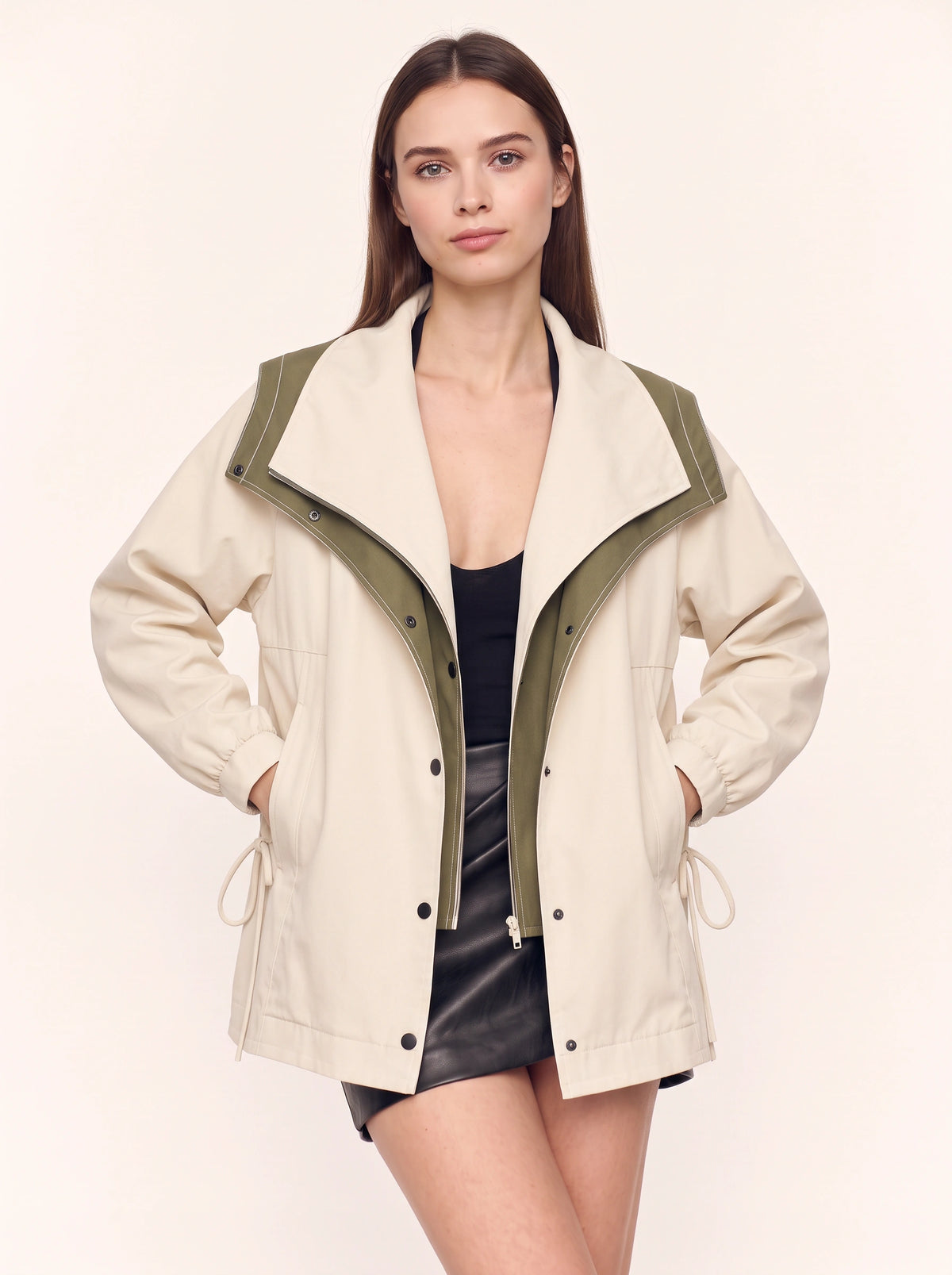 Dublera Double-Layer Windbreaker Jacket – Oversized Women Casual Streetwear Fall Bomber Windbreaker