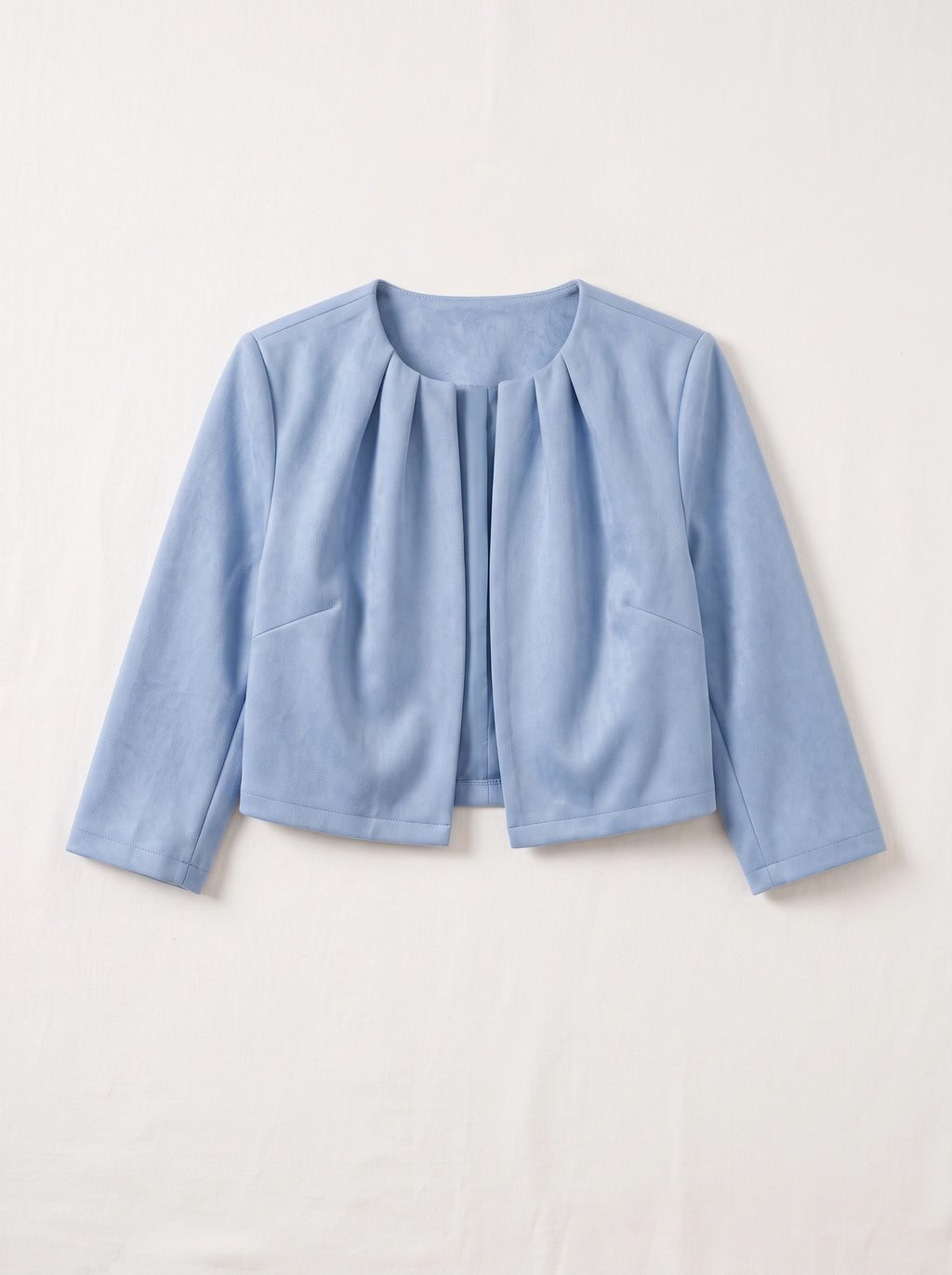 Pleradine Cropped Open Blazer – Women Formal Office Workwear Occasion Three Quarter Sleeve Crop Jacket