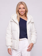 Ribkova Oversized Hooded Puffer Jacket – Padded Quilted Women Casual Winter Outerwear Cropped Bomber Jacket