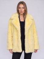 Chevrona Faux Fur Longline Coat – Faux Fur Jacket Women Winter Elegant Evening Party Coat