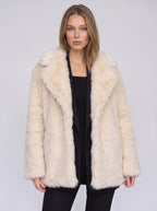 Chevrona Faux Fur Longline Coat – Faux Fur Jacket Women Winter Elegant Evening Party Coat