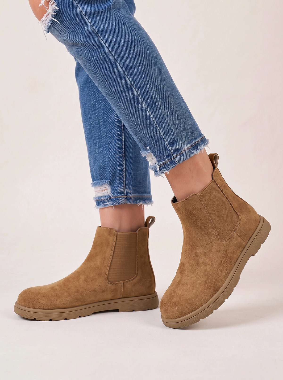 Tredform Suede Chelsea Boots – Women Ankle Boots Casual Autumn Winter Ladies Platform Chelsea Boots