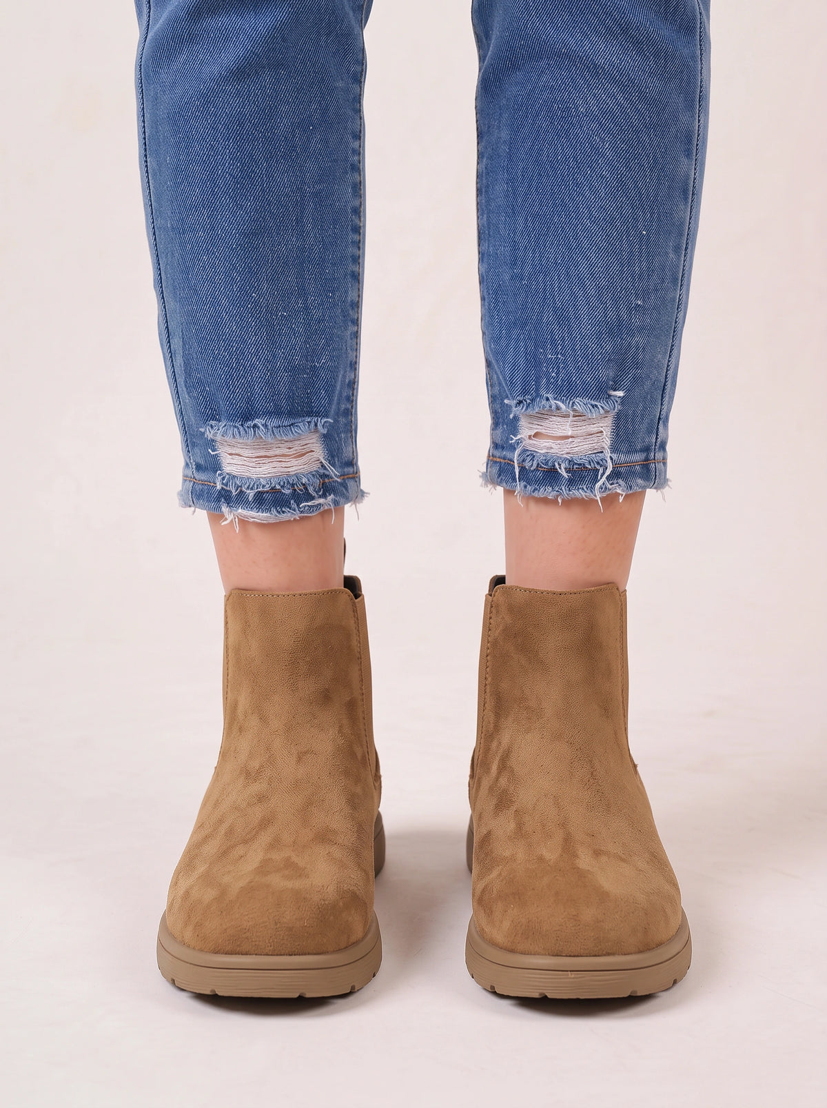 Tredform Suede Chelsea Boots – Women Ankle Boots Casual Autumn Winter Ladies Platform Chelsea Boots