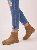 Tredform Suede Chelsea Boots – Women Ankle Boots Casual Autumn Winter Ladies Platform Chelsea Boots