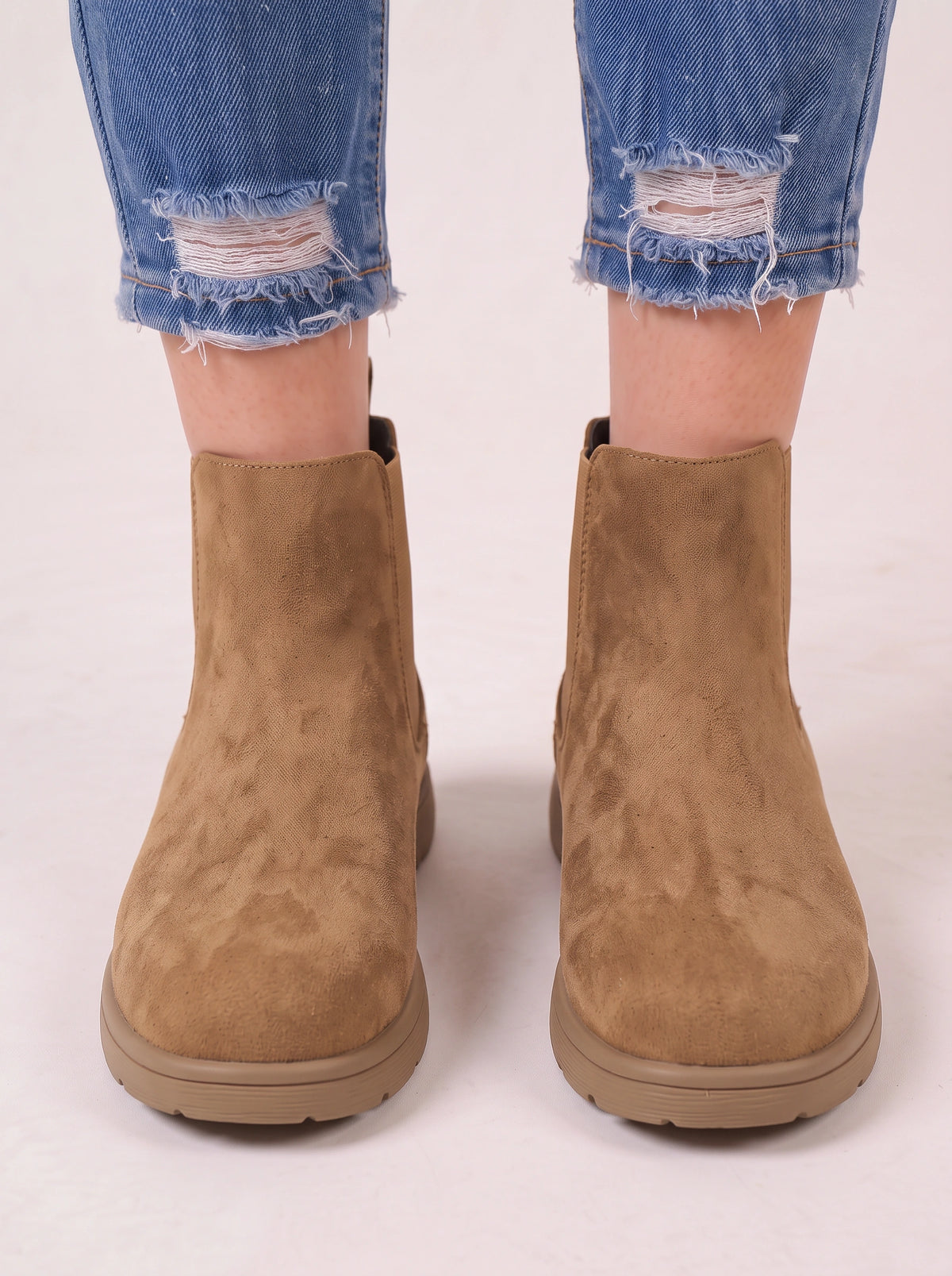 Tredform Suede Chelsea Boots – Women Ankle Boots Casual Autumn Winter Ladies Platform Chelsea Boots