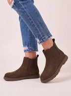 Tredform Suede Chelsea Boots – Women Ankle Boots Casual Autumn Winter Ladies Platform Chelsea Boots