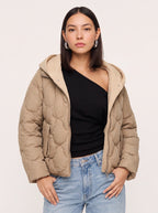 Quillow Cropped Puffer Jacket – Quilted Padded Hooded Women Casual Autumn Winter Coat