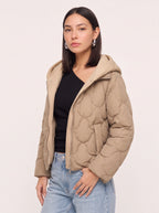 Quillow Cropped Puffer Jacket – Quilted Padded Hooded Women Casual Autumn Winter Coat