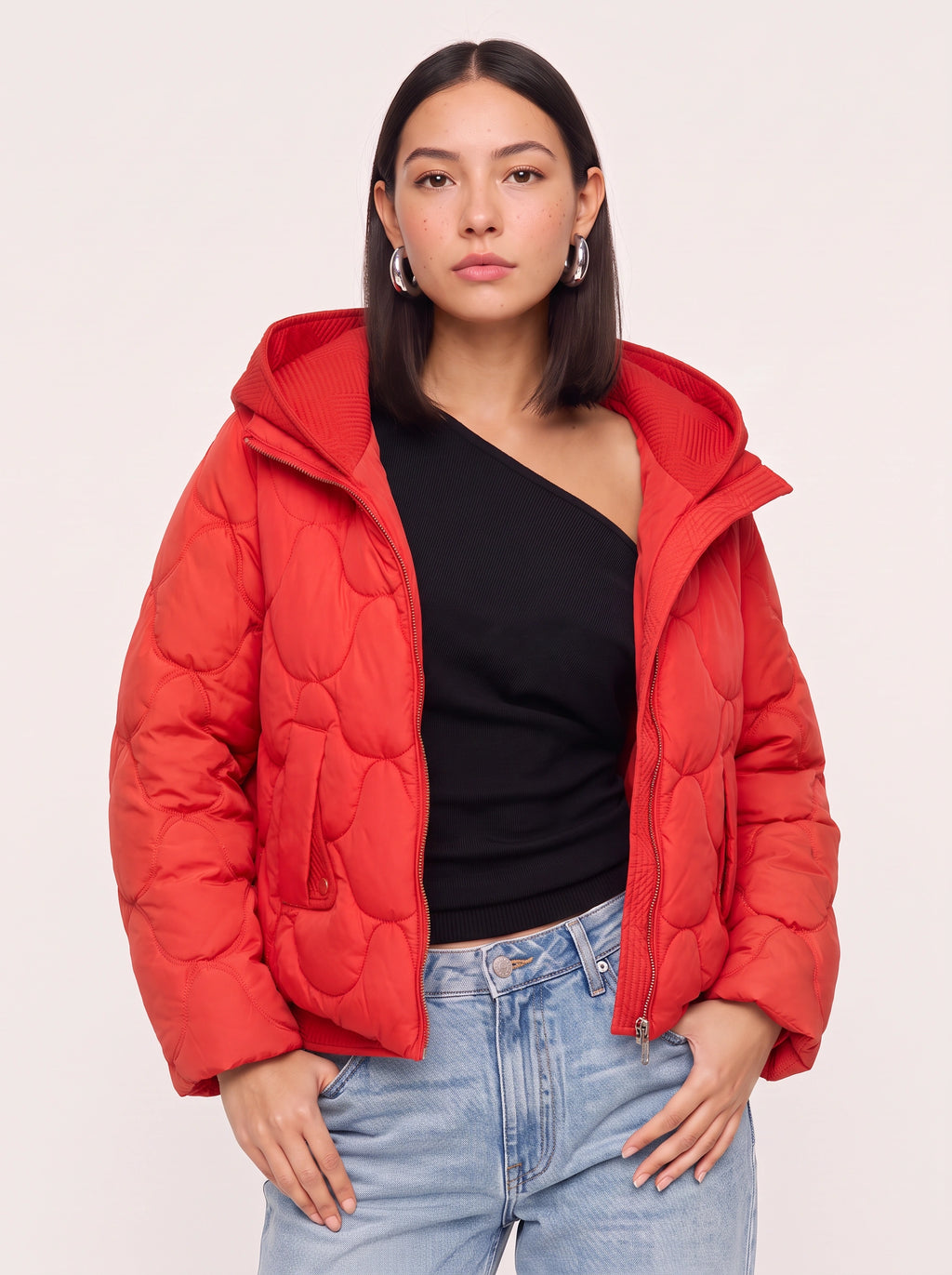 Quillow Cropped Puffer Jacket – Quilted Padded Hooded Women Casual Autumn Winter Coat