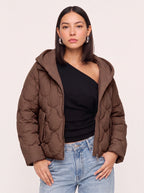Quillow Cropped Puffer Jacket – Quilted Padded Hooded Women Casual Autumn Winter Coat