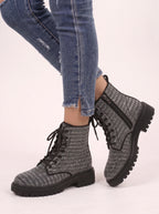 Cletrix Lace-Up Ankle Boots – Women Combat Boots Chunky Platform Sole British Womens Boots Autumn Fall