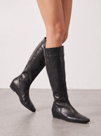 Centim Knee High Leather Boots – Womens Long Leather High Boots Women Fall Casual Office Smart
