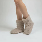Quilge Fleece Slipper Boots – Women Fluffy Faux Fur Lined Cosy House Indoor Winter Warm Slippers