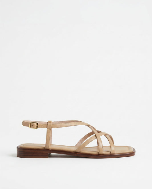 Italian Leather Sandals Women Adjustable Strap Cushioned