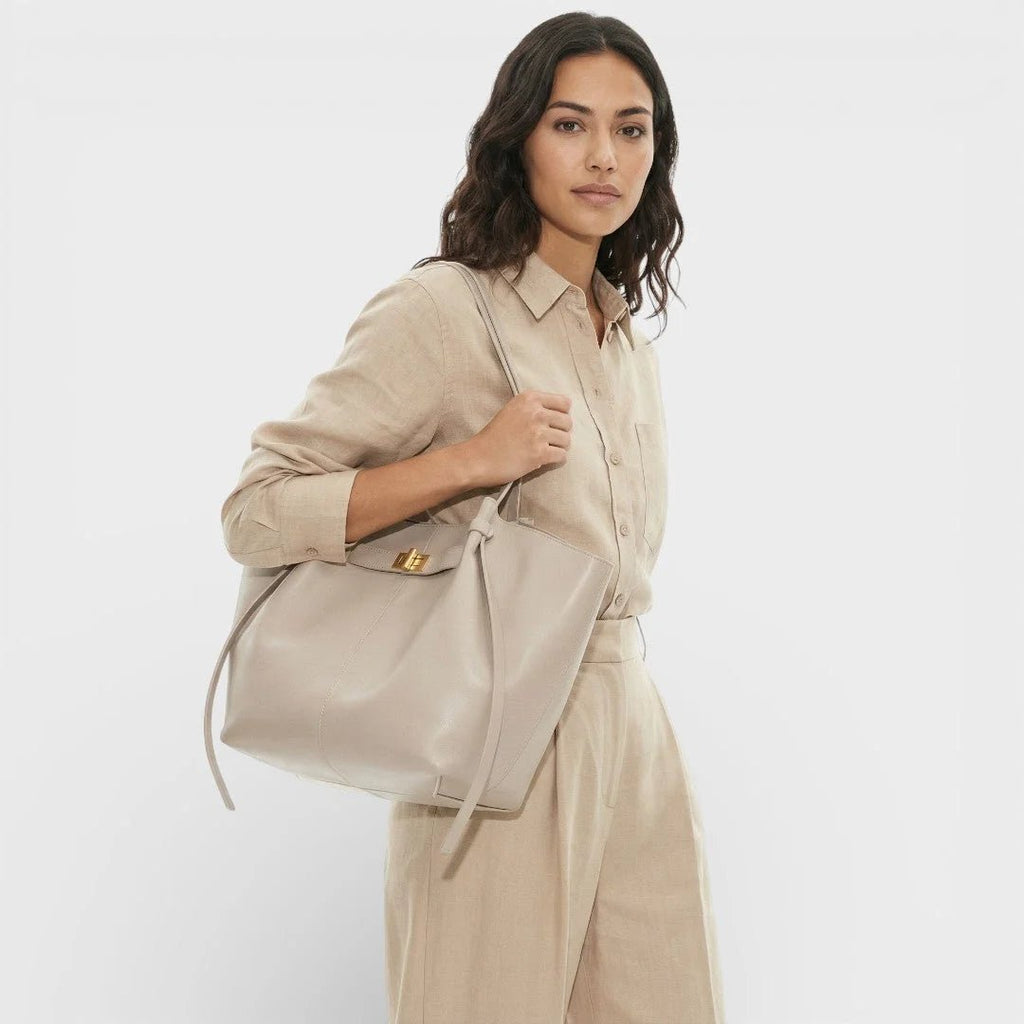 Turnloque Structured Faux Leather Shopper Bag – Women Tote Shoulder Bag Office Work Everyday Large Handbag