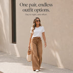 Threama High-Rise Wide-Leg Jeans – Denim Women Casual Workwear Vintage Retro 70s Wide-Leg Trousers