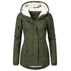 Quilven Faux Fur Hooded Parka – Women Longline Winter Coat Casual Outdoor Warm Parka Jacket