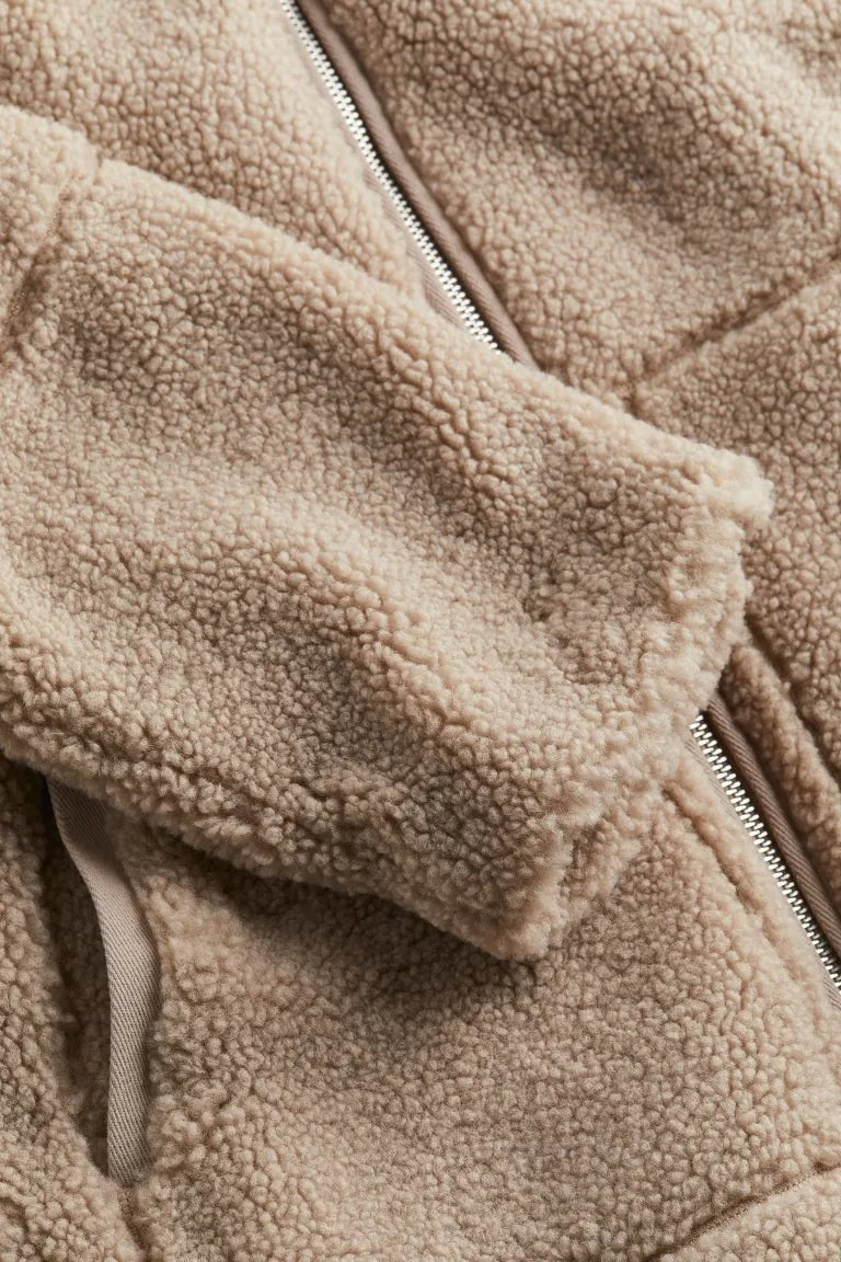 Dropela Oversized Teddy Jacket – Fleece Zip Up Women Casual Streetwear Cosy Autumn Winter Jacket