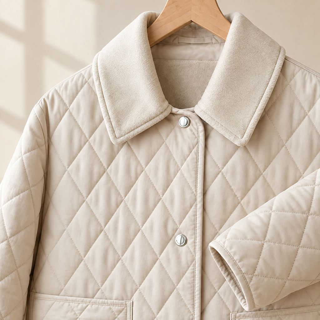 Diamonte Diamond Quilted Jacket – Padded Women Casual Everyday Lightweight Autumn Winter Coat
