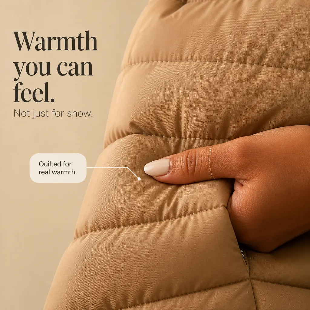 Quilnette Quilted Puffer Jacket – Women Hooded Zip Up Casual Outerwear Autumn Fall Jacket