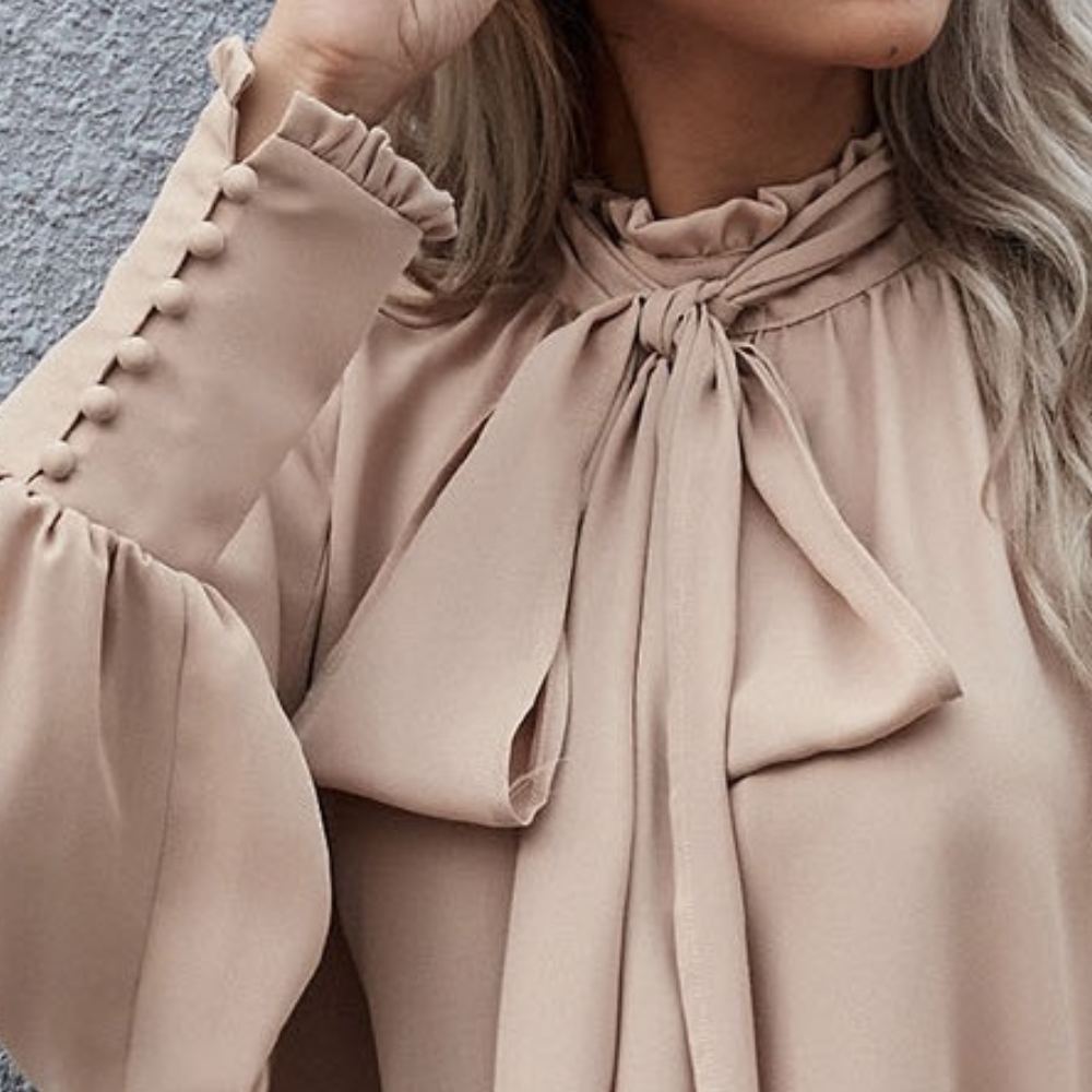 Bowdra Pussy Bow Satin Blouse – Women Long Sleeve Office Formal Evening Party Elegant Satin Blouse