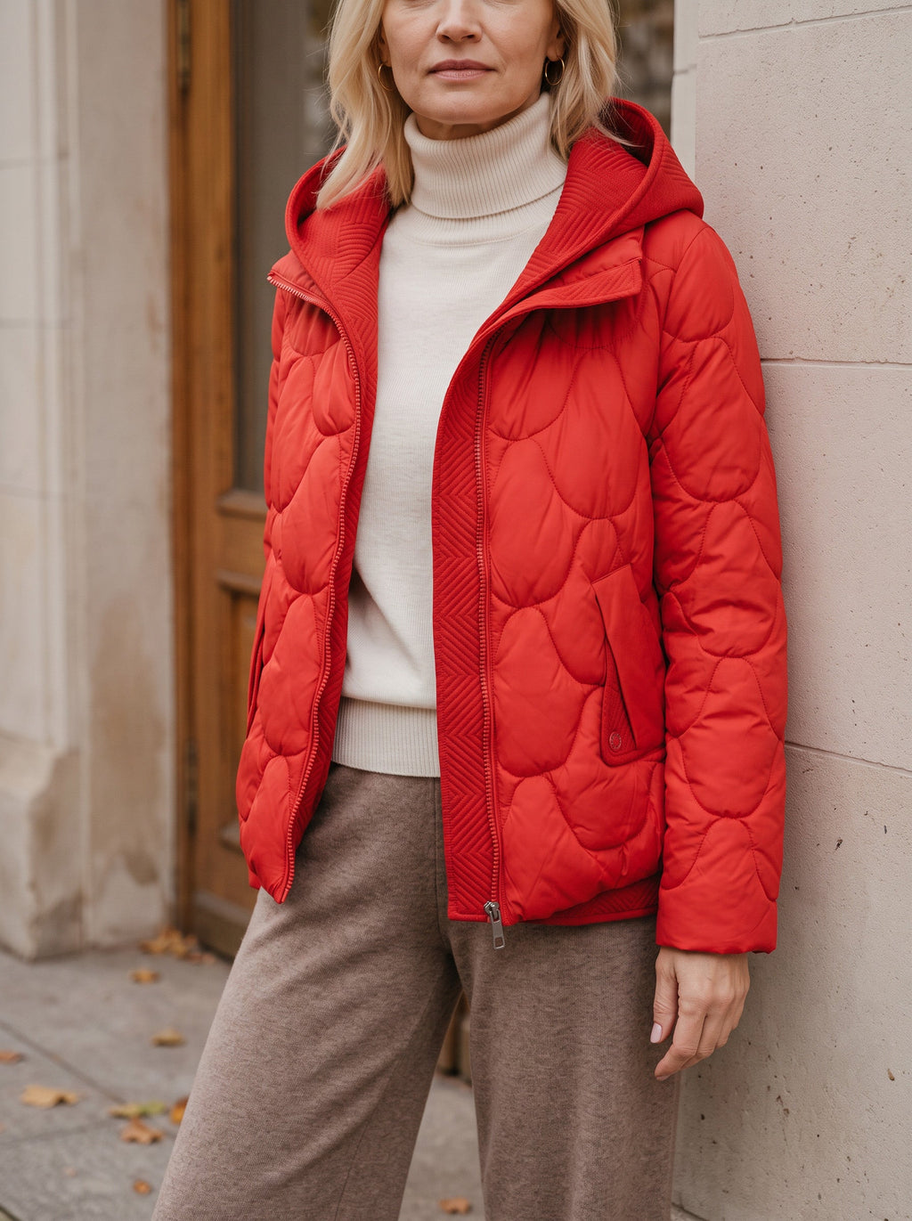 Scalve Quilted Padded Hooded Jacket – Women Padded Coat Ladies Quilted Jacket Casual Winter Outerwear