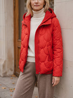 Scalve Quilted Padded Hooded Jacket – Women Padded Coat Ladies Quilted Jacket Casual Winter Outerwear