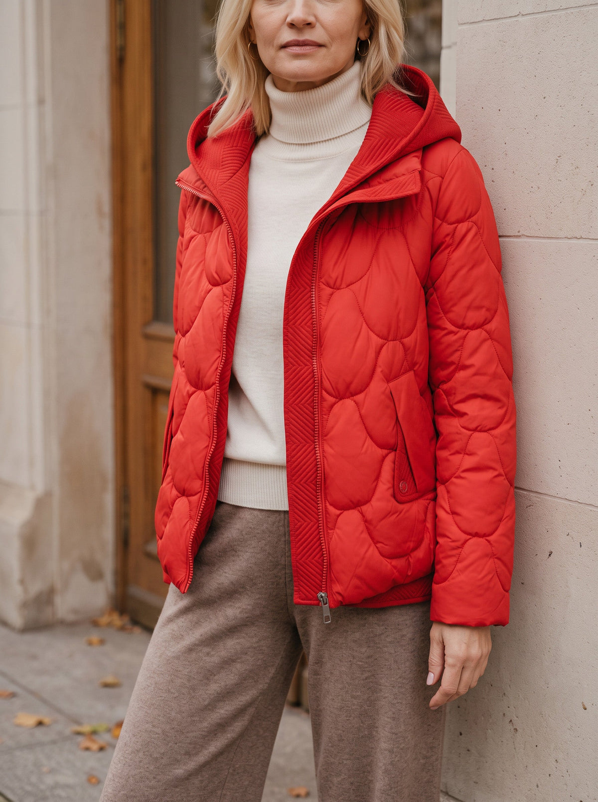 Scalve Quilted Padded Hooded Jacket – Women Padded Coat Ladies Quilted Jacket Casual Winter Outerwear