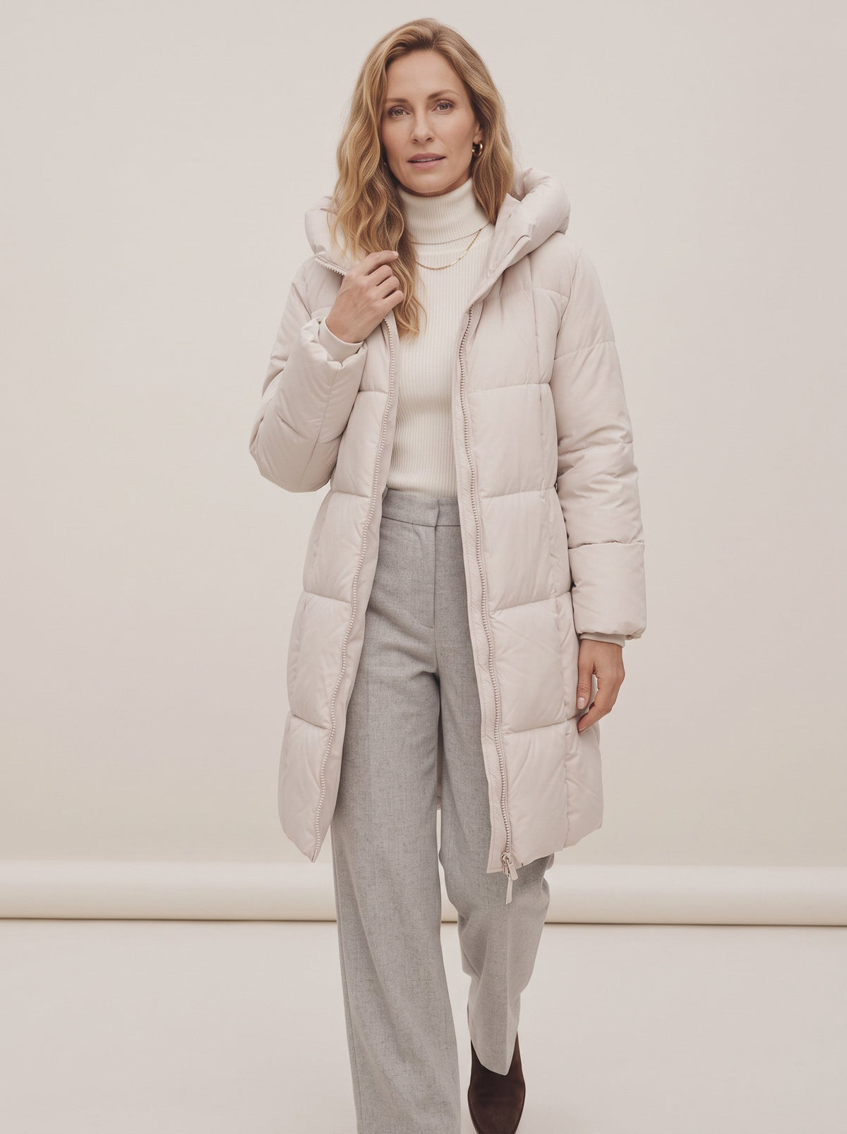 Chanquilten Hooded Longline Puffer Jacket – Padded Winter Women Warm Casual Everyday Coat Jacket