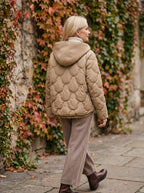Scalve Quilted Padded Hooded Jacket – Women Padded Coat Ladies Quilted Jacket Casual Winter Outerwear