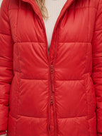 Chanquilten Hooded Longline Puffer Jacket – Padded Winter Women Warm Casual Everyday Coat Jacket