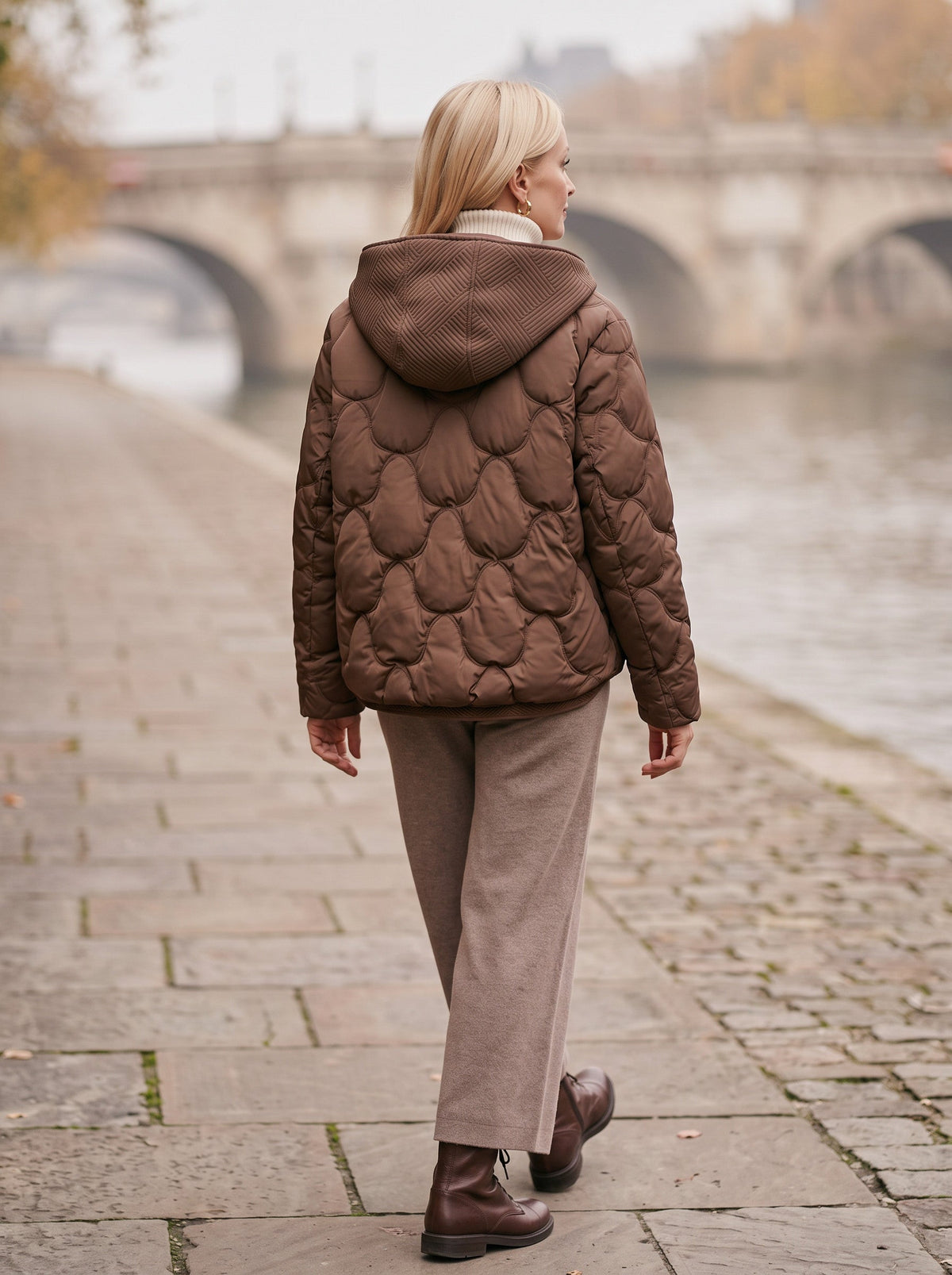 Scalve Quilted Padded Hooded Jacket – Women Padded Coat Ladies Quilted Jacket Casual Winter Outerwear