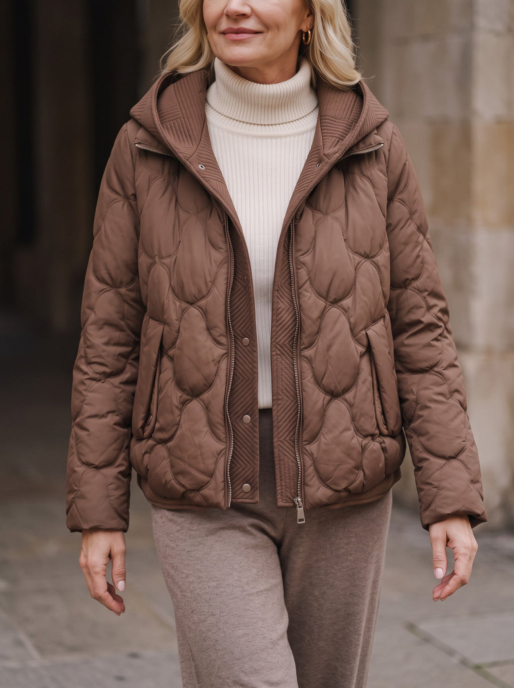 Scalve Quilted Padded Hooded Jacket – Women Padded Coat Ladies Quilted Jacket Casual Winter Outerwear