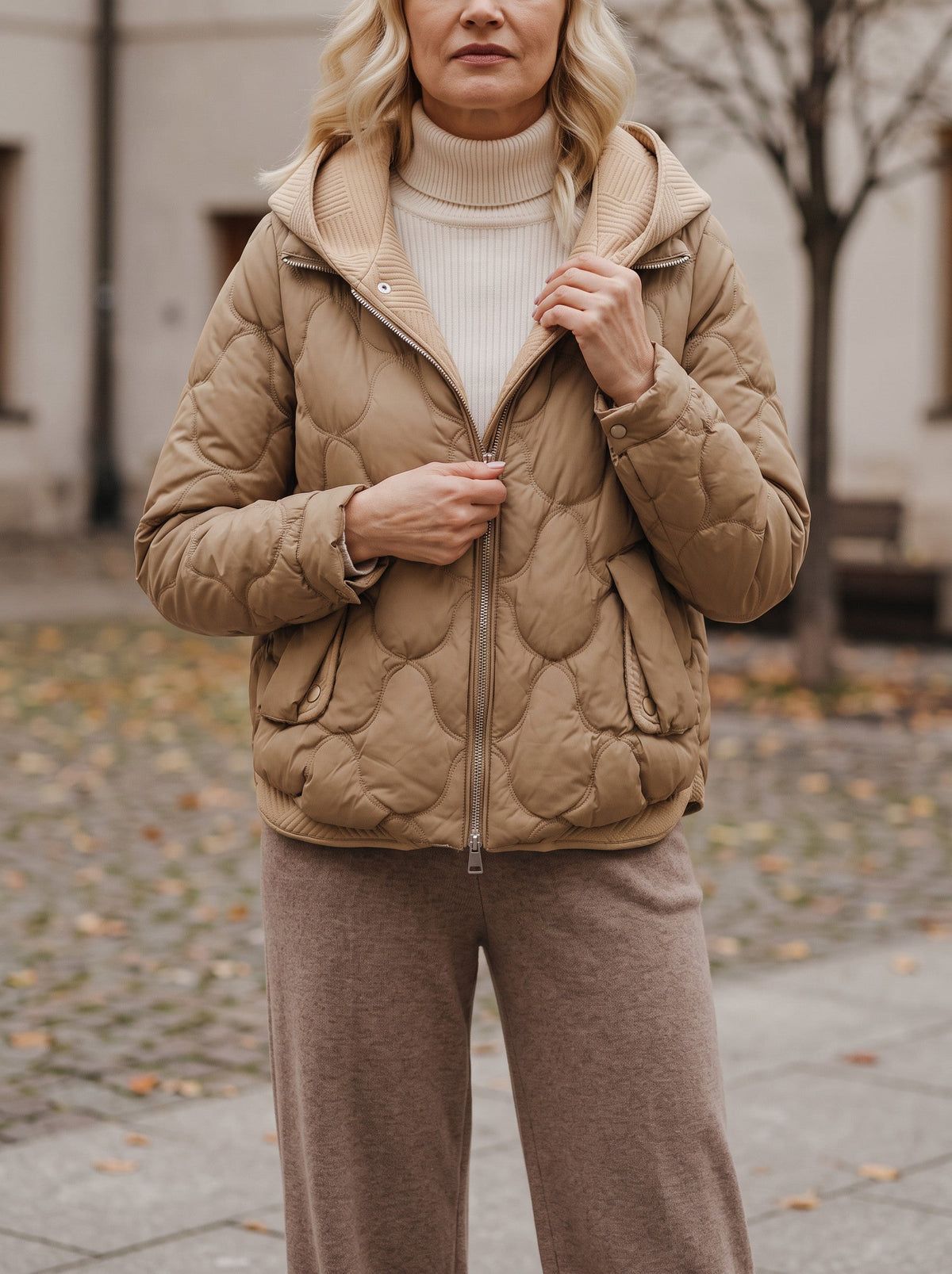 Scalve Quilted Padded Hooded Jacket – Women Padded Coat Ladies Quilted Jacket Casual Winter Outerwear